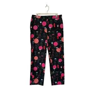 Retro Cali Cali Martini Print Boot Cut Capri Pants Women's 14